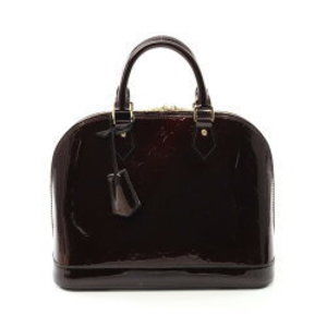 Louis Vuitton Alma Handbag Leather Vernis Purple